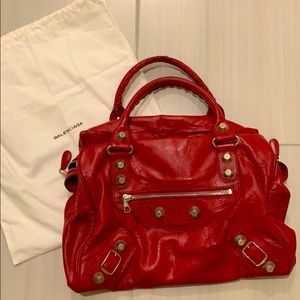 SOLD Authentic Red Balenciaga Classic City Bag